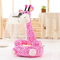 Pink giraffe kids sofa seat