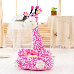 Pink giraffe kids sofa seat