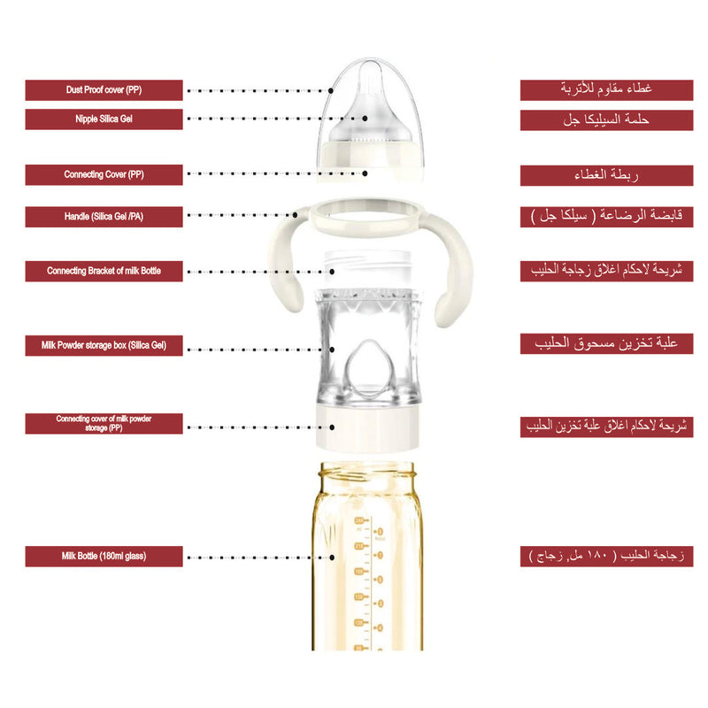 Multi-Functional Feeding Milk Bottle With Warmer / زجاجة حليب الاطفال متعددة الوظائف  مع منظم حرارة