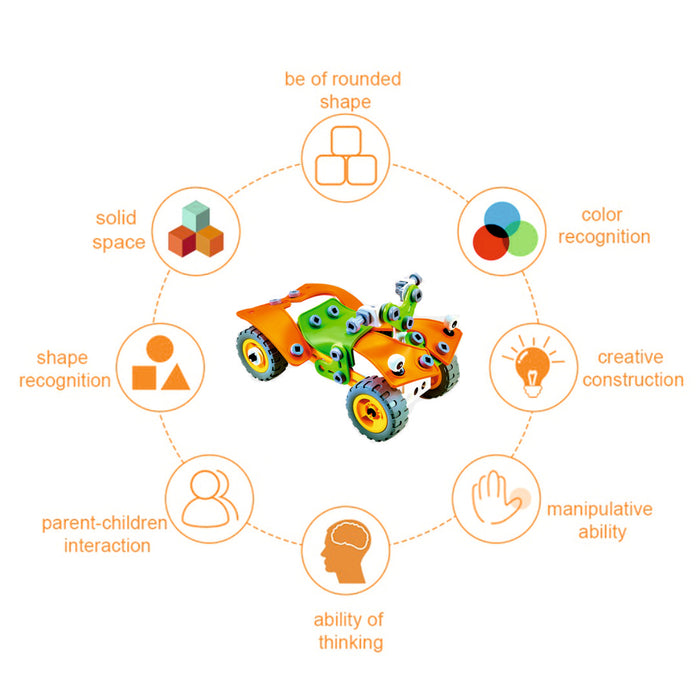 Mega build and play plastic assembly STEAM toy for kids