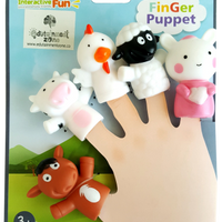 Farm Animal finger puppet set 5pcs. adorable animal figure