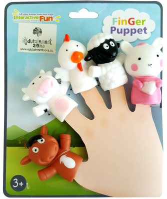 Farm Animal finger puppet set 5pcs. adorable animal figure