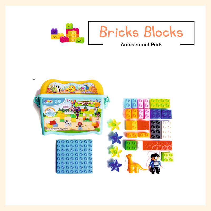 Amusement park bricks blocks assembly toy