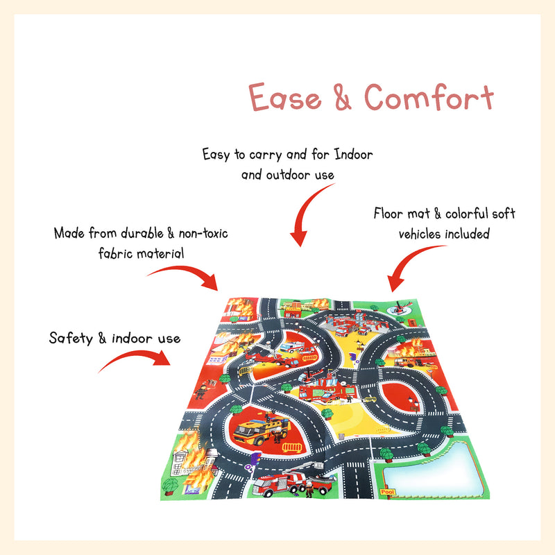 Educational Road Traffic mat with soft vehicle set baby crawling and playing activity toy car map learn and have fun safely