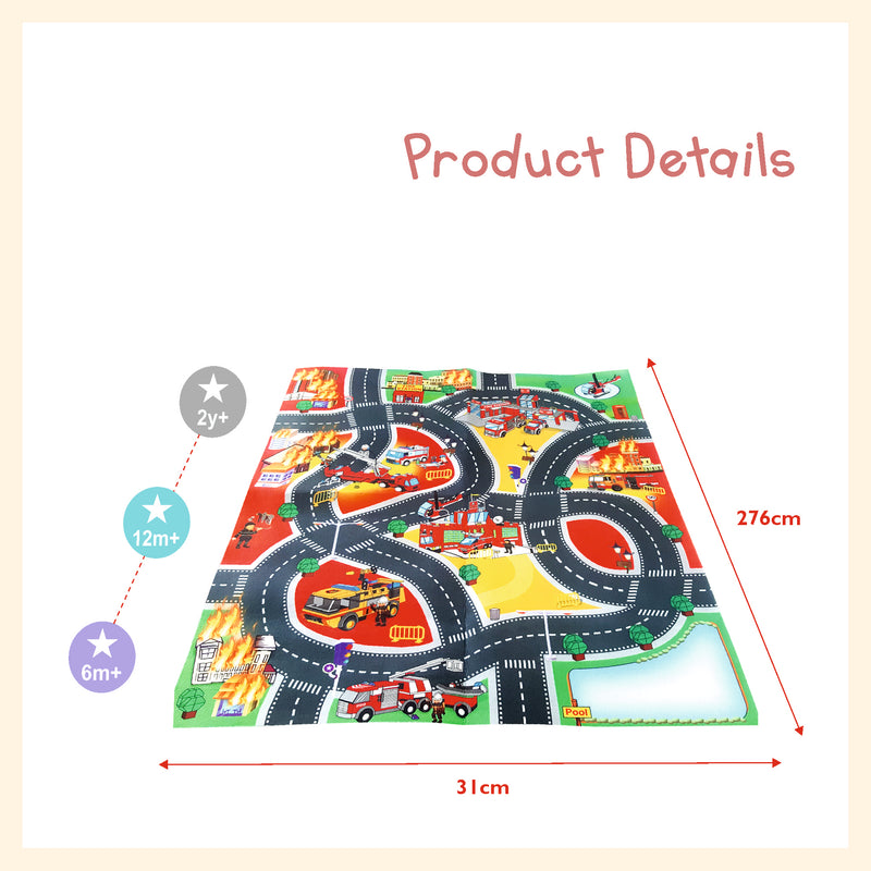 Educational Road Traffic mat with soft vehicle set baby crawling and playing activity toy car map learn and have fun safely