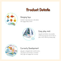 Baby gym tent activity play mat game mat with duvet mat for toddler and kids indoor and outdoor