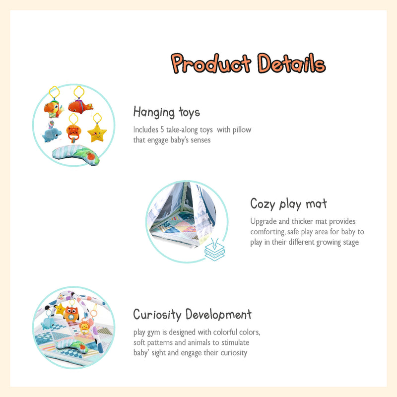 Baby gym tent activity play mat game mat with duvet mat for toddler and kids indoor and outdoor
