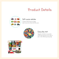 Educational Road Traffic mat with soft vehicle set baby crawling and playing activity toy car map learn and have fun safely