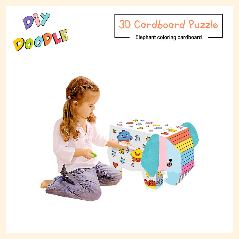 Elephant cardboard puzzle