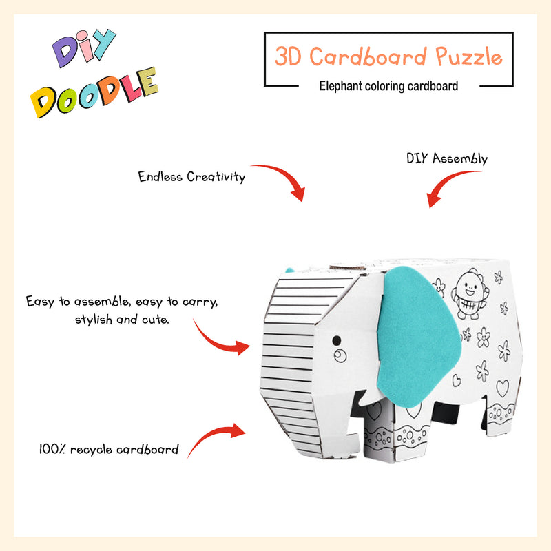 Elephant cardboard puzzle