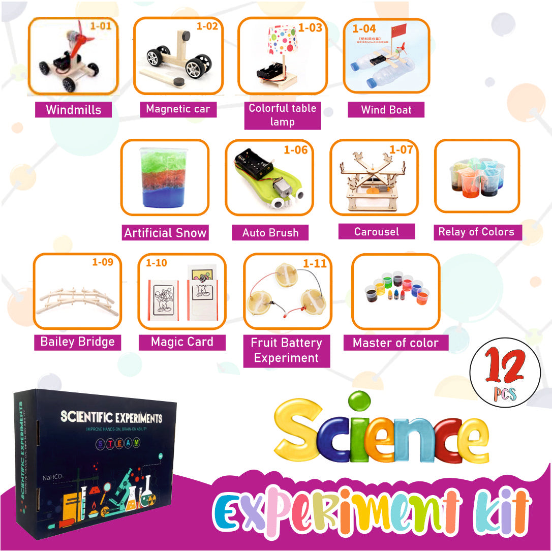 Science Experiment Kit set of 12 different projects for Grade 1