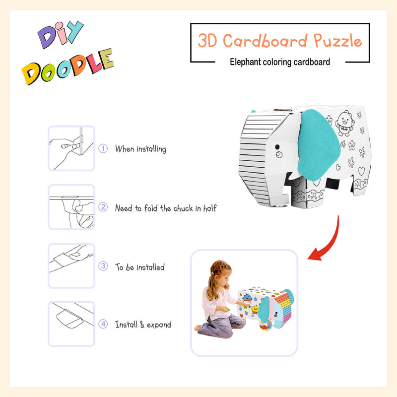 Elephant cardboard puzzle