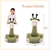 Green giraffe figure kids sofa seat