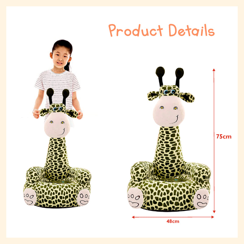 Green giraffe figure kids sofa seat