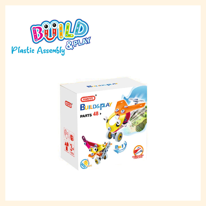 Explorer level kids assembly toys 57pieces plastic build and play