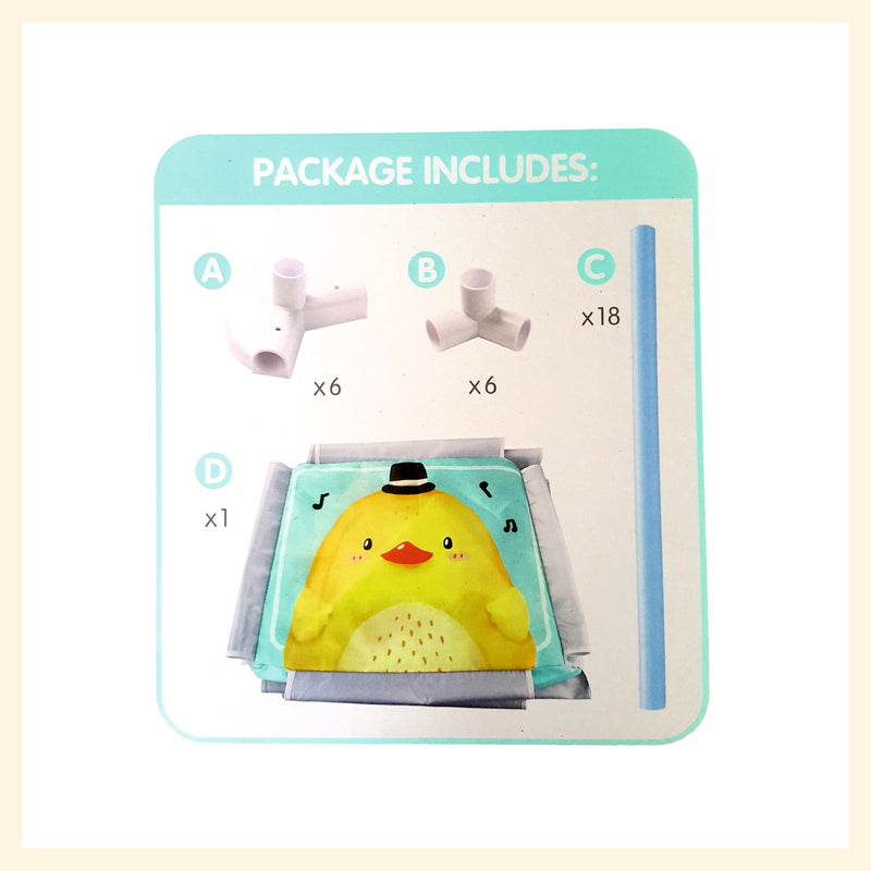 Cute animal printed sidings breathable mesh playpen