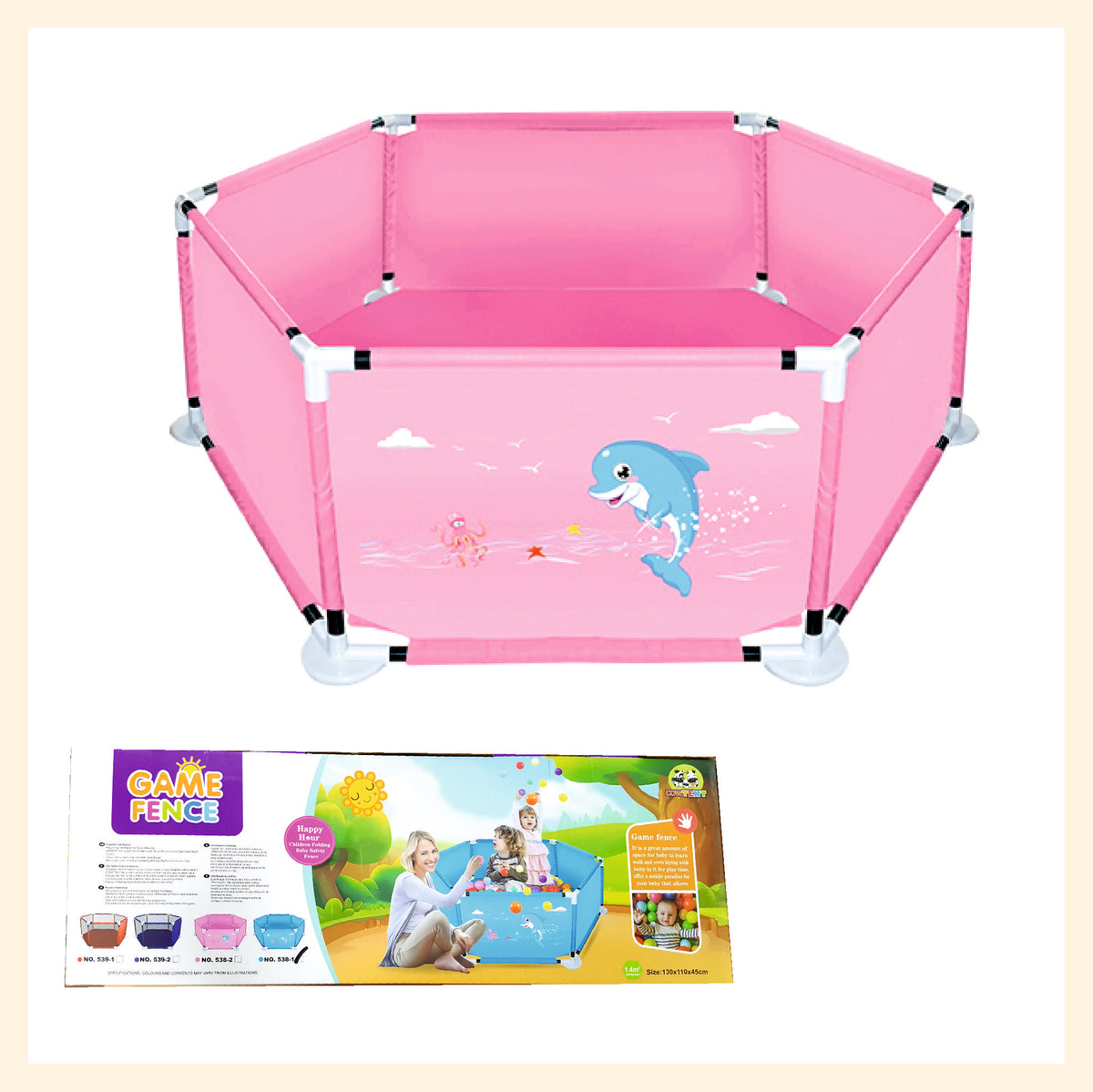 Pink sales baby playpen