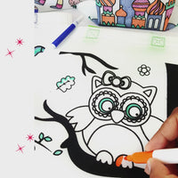 Kids coloring tote bag 23cm by 23cm pack by 12's