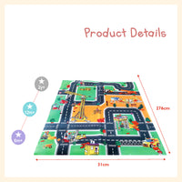 Construction traffic mat with soft vehicle set