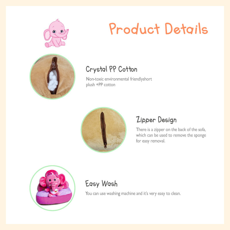 Cartoon elephant figure plush sofa seat learning to sit chair for kids