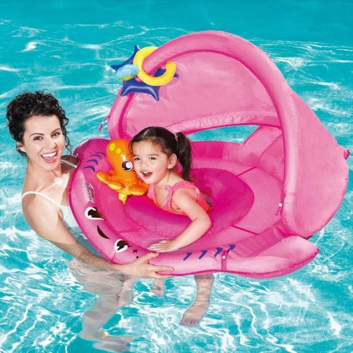 Mesh Baby Boat With Inflatable Sunshade Canopy