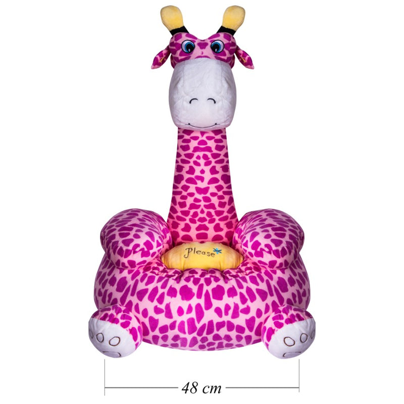 Pink giraffe kids sofa seat