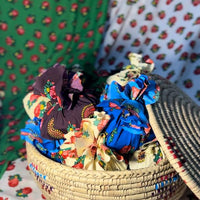 Fabric gifts with candy inside
