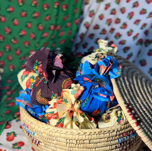 Fabric gifts with candy inside