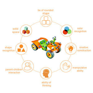 Mega build and play plastic assembly STEAM toy for kids