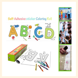 Alphabet series coloring poster roll for kids