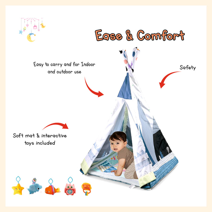 Baby gym tent activity play mat game mat with duvet mat for toddler and kids indoor and outdoor