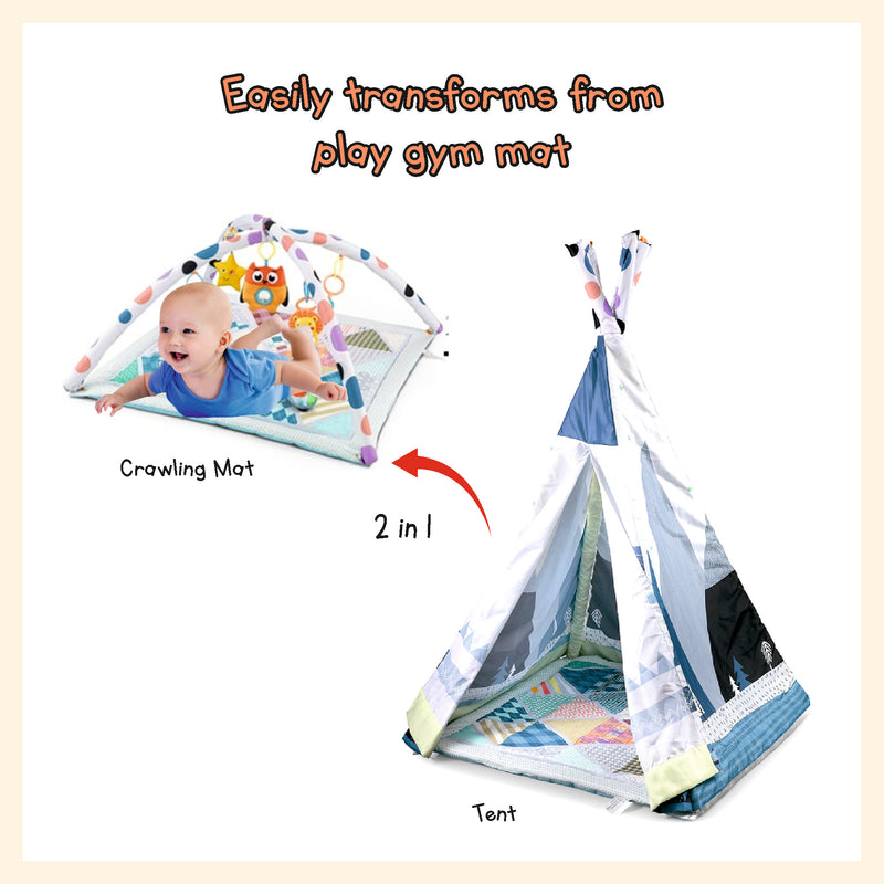 Baby gym tent activity play mat game mat with duvet mat for toddler and kids indoor and outdoor