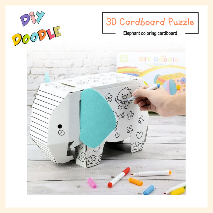 Elephant cardboard puzzle