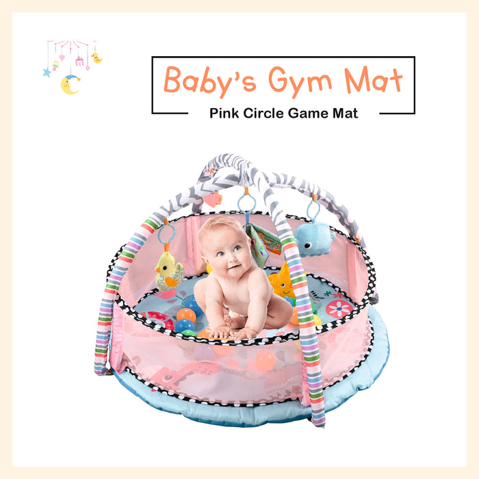 Baby infant activity gym and ball pit play center crawling mat with hanging toys and ocean balls for infant toddler