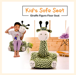 Green giraffe figure kids sofa seat