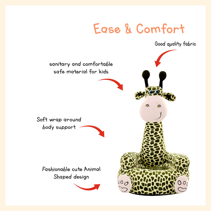Green giraffe figure kids sofa seat