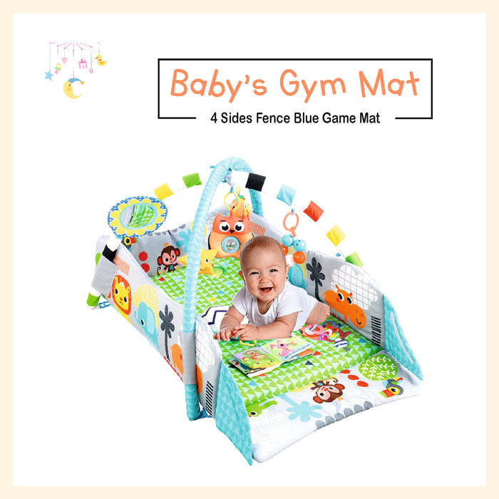 Baby infant activity gym mat play mat with hanging toys soft pillow felt book