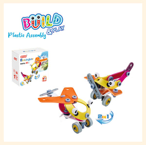 Explorer level kids assembly toys 57pieces plastic build and play