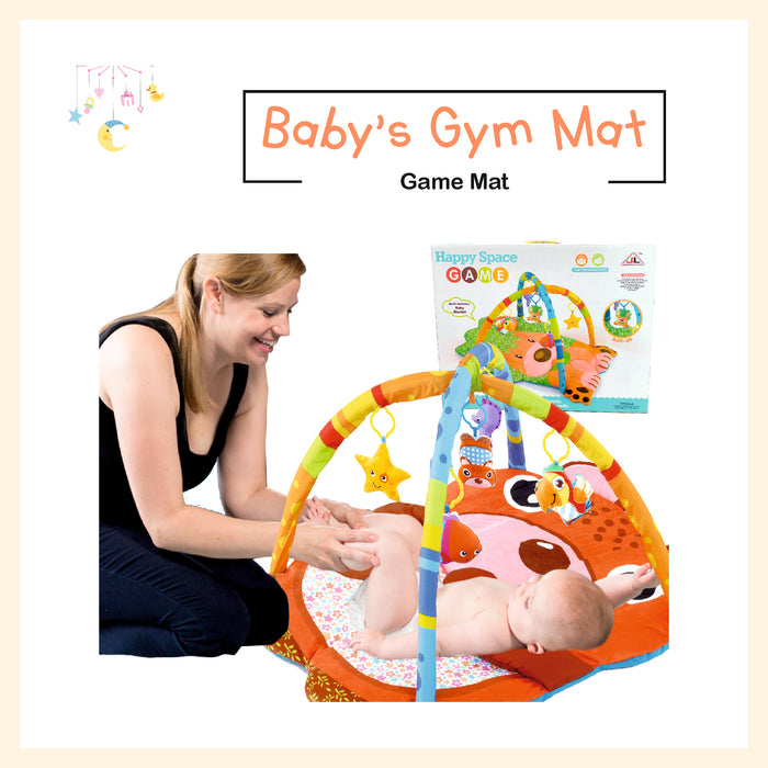 Baby play gym mat, kick mat, baby mat for floor from birth activity play mat with hangers for Infants, newborn, girls boys 0-36 months