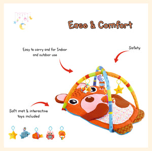 Baby play gym mat, kick mat, baby mat for floor from birth activity play mat with hangers for Infants, newborn, girls boys 0-36 months