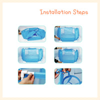 Breathable mesh playpen with basketball ring
