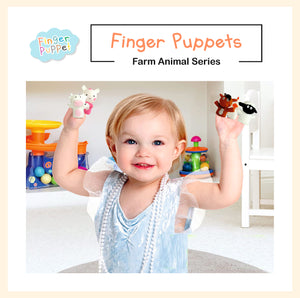 Farm Animal finger puppet set 5pcs. adorable animal figure