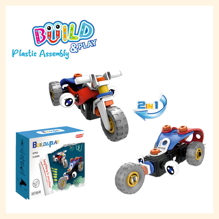 Build and play 37pieces plastic assembly STEAM toy for kids