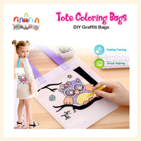 Coloring tote bag for kids 30cm by 26cm pack by 12's
