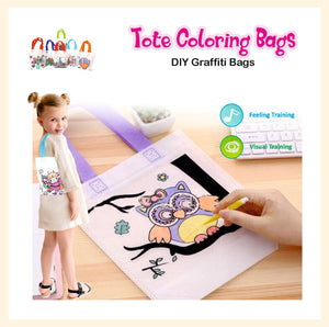 Coloring tote bag for kids 30cm by 26cm pack by 12's