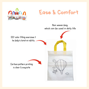 Coloring tote bag for kids 30cm by 26cm pack by 12's
