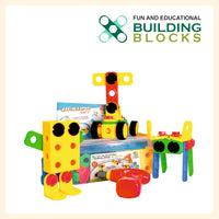 87 pieces big building stacking blocks with ratchet and hand drill
