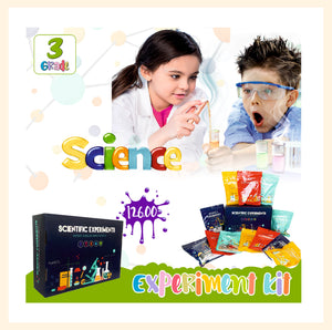 A box of science experiment with 12 pouches of different projects for Grade 3 kids