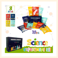 A box of science experiment with 12 pouches of different projects for Grade 3 kids
