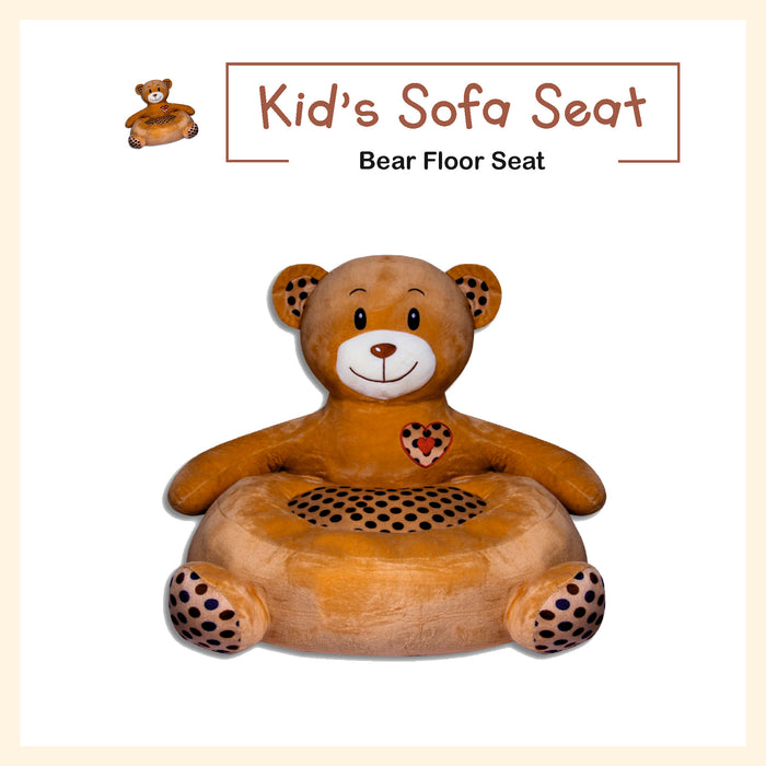 Bear figure plush kids floor seat with anti slip bottom